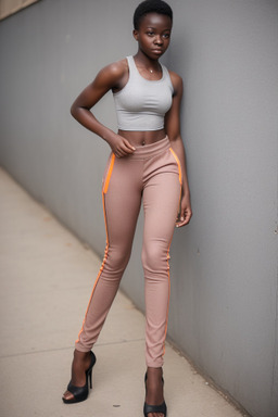 Togolese teenager girl with  gray hair