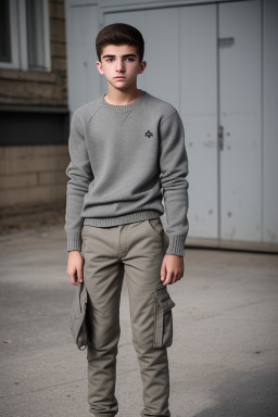 Georgian teenager boy with  gray hair
