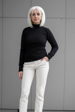Macedonian adult female with  white hair