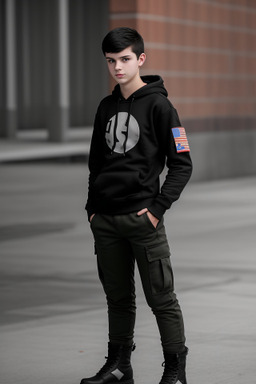 Russian teenager boy with  black hair