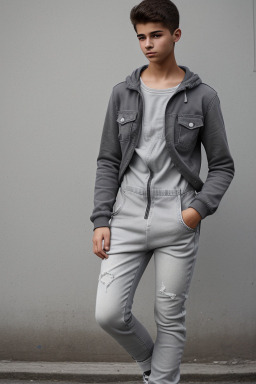 Uruguayan teenager boy with  gray hair