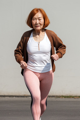 Mongolian elderly female with  ginger hair