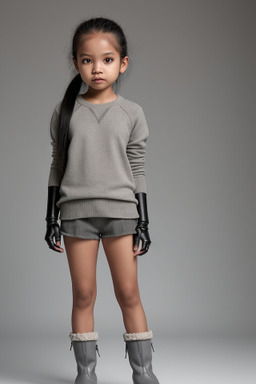 Indonesian child female with  gray hair