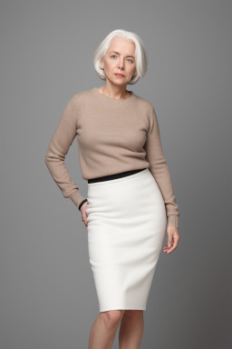 Caucasian 45 years female with  white hair