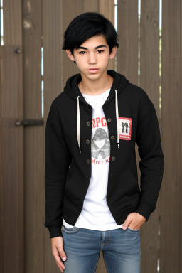 Black-haired japanese teenage boy generated image