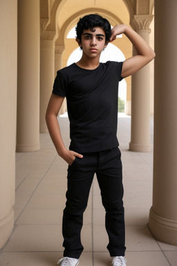 Jordanian teenager boy with  black hair