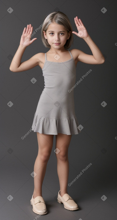 Argentine child girl with  gray hair