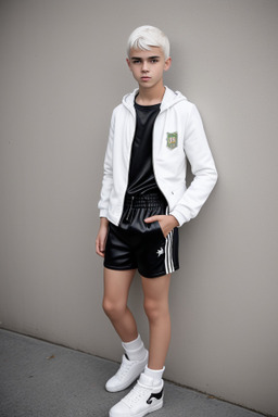 Portuguese teenager boy with  white hair