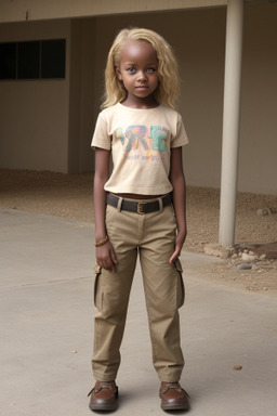 African child girl with  blonde hair