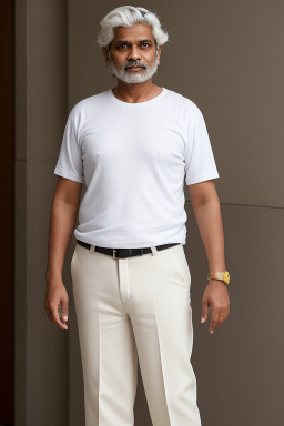 Indian middle-aged male with  white hair