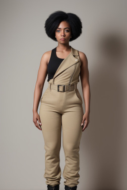 African american adult non-binary with  black hair