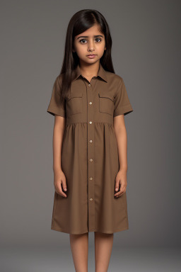 Emirati child female with  brown hair