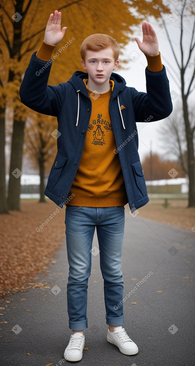 Romanian teenager boy with  ginger hair